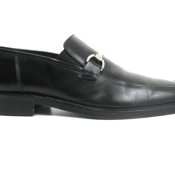 Johnston & Murphy Black Loafers with Silver Buckle size 9 - Picture 4 of 8